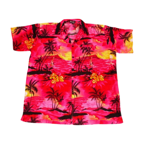 Men's Hawaiian Shirt 'RED PALM BLACK'