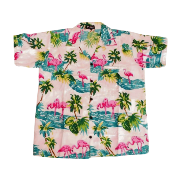 Men's Hawaiian Shirt 'FLAMINGO WHITE'