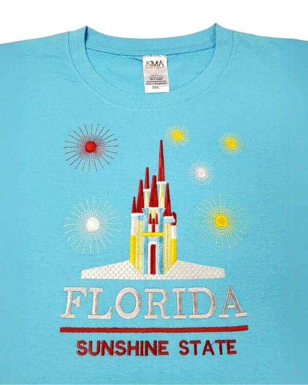 Embroidery T-shirt Florida Castle Pool