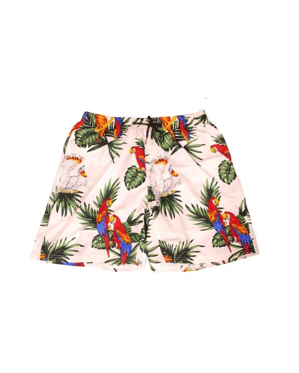 Men's Hawaiian Shorts 'PARROT WHITE'