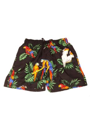 Men's Hawaiian Shorts 'PARROT BLACK'