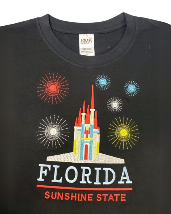 Embroidery T-shirt Florida Castle Black