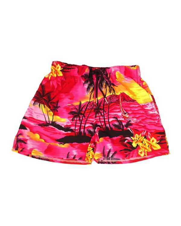 Men's Hawaiian Shorts 'RED PALM BLACK'