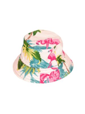 Hawaiian Bucket Hat 'FLAMINGO WHITE'