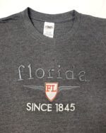 Embroidery T-shirt Florida Biker Charcoal Heather