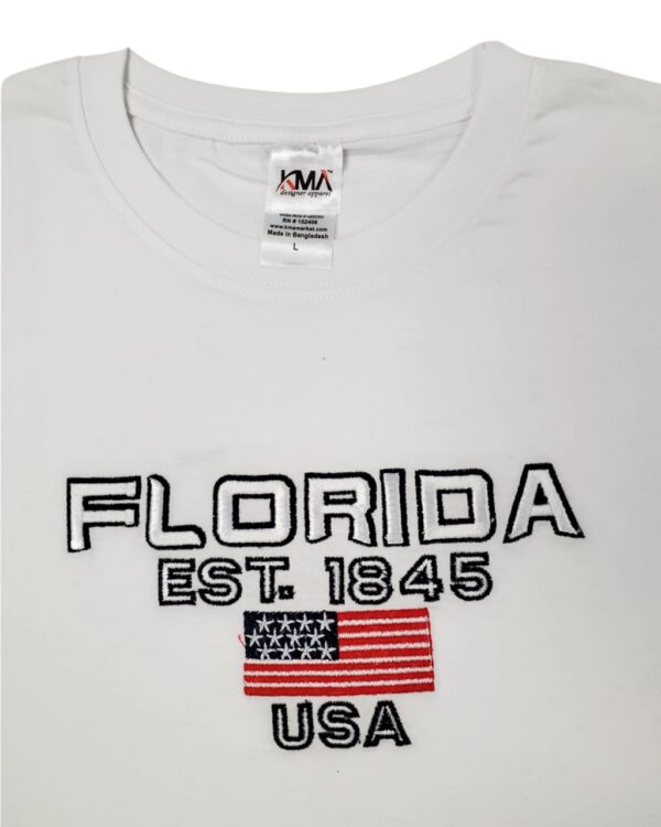 Embroidery T-shirt Florida USA White