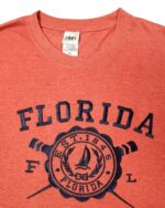 Embroidery T-shirt Florida Boat Red Heather