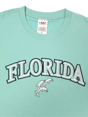 Embroidery T-shirt Florida Dolphin Celadon