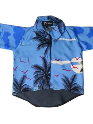 Hawaiian Dog Shirt 'SUNSET BLUE'