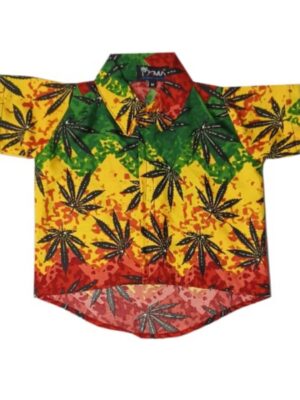 Hawaiian Dog Shirt 'GRASS MULTI'