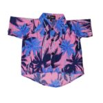 Hawaiian Dog Shirt 'PALM PINK'