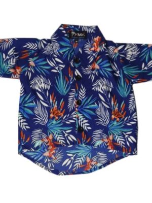 Hawaiian Dog Shirt 'BAMBOO BLUE'