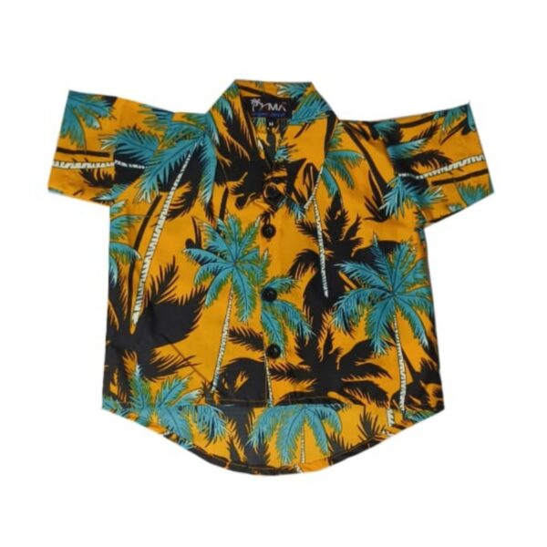 Hawaiian Dog Shirt 'PALM YELLOW'