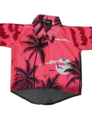 Hawaiian Dog Shirt 'SUNSET PINK'