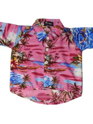 Hawaiian Dog Shirt 'BOAT PINK'