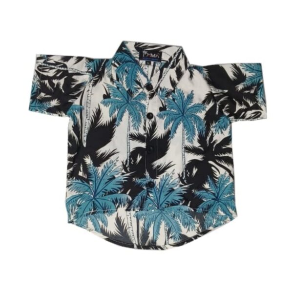 Hawaiian Dog Shirt 'PALM WHITE'