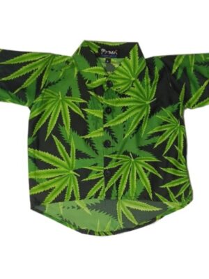 Hawaiian Dog Shirt 'GRASS GREEN'