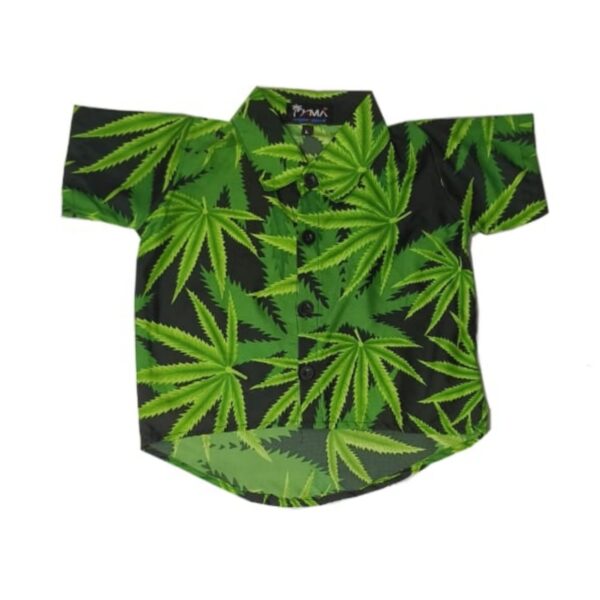 Hawaiian Dog Shirt 'GRASS GREEN'