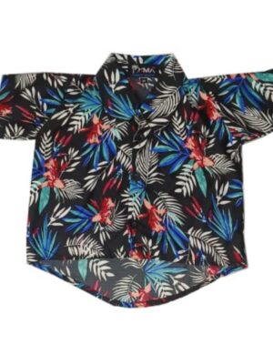 Hawaiian Dog Shirt 'BAMBOO BLACK'