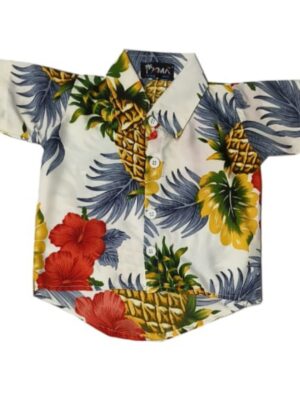 Hawaiian Dog Shirt 'PINEAPPLE WHITE'