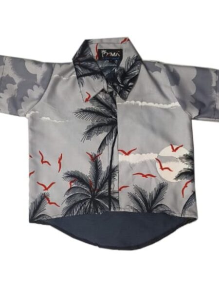 Hawaiian Dog Shirt 'SUNSET GRAY'