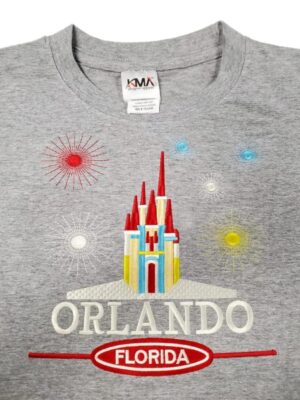 Embroidery T-shirt Orlando Castle Athletic Heather