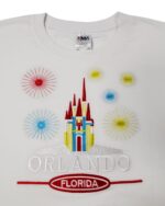 Embroidery T-shirt Orlando Castle White