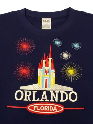 Embroidery T-shirt Orlando Castle Navy