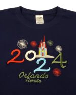 Embroidery T-shirt Orlando 2024 Castle Navy