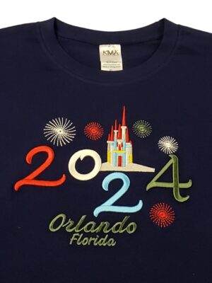 Embroidery T-shirt Orlando 2024 Castle Navy