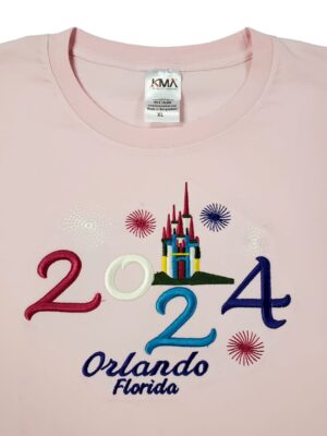 Embroidery T-shirt Orlando 2024 Castle Pink