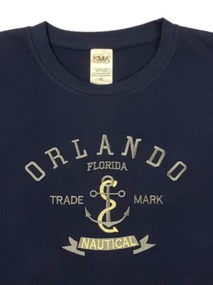 Embroidery T-shirt Orlando Nautical Anchor Navy