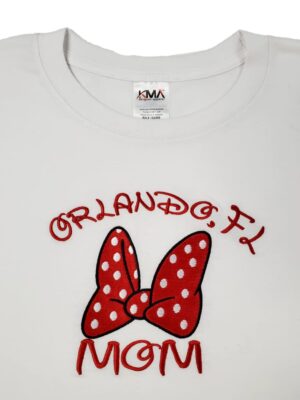 Embroidery T-shirt Orlando Bow Mom White