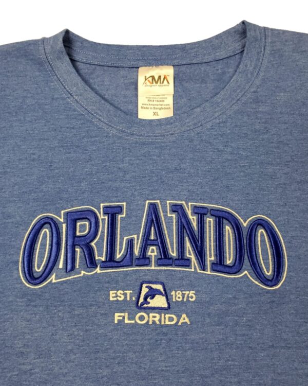 Embroidery T-shirt Orlando EST. Dolphin Royal Heather