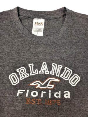 Embroidery T-shirt Orlando Bird Charcoal Heather