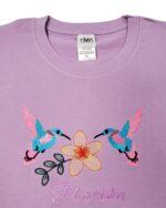 Embroidery T-shirt Florida 2 Humming Bird Lavender