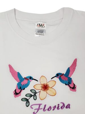 Embroidery T-shirt Florida 2 Humming Bird White