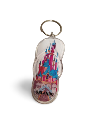 Orlando Acrylic Key Chain - "Pink Castle Sandle"