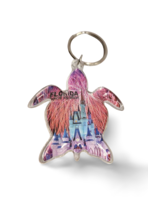 Florida Acrylic Key Chain - "Magical Vacation Turtle"