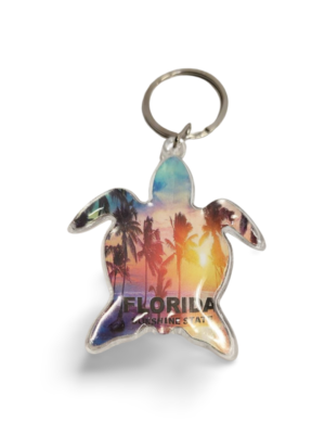 Florida Acrylic Key Chain - "Sunset Turtle"