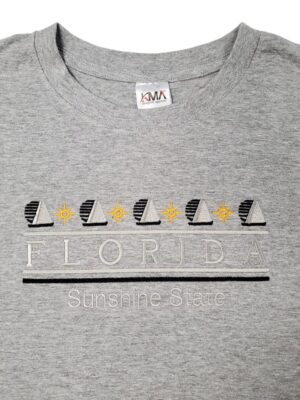 Embroidery T-shirt Florida Sail Boat Athletic Heather