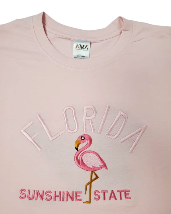 Embroidery T-shirt Florida 2 Flamingo Pink