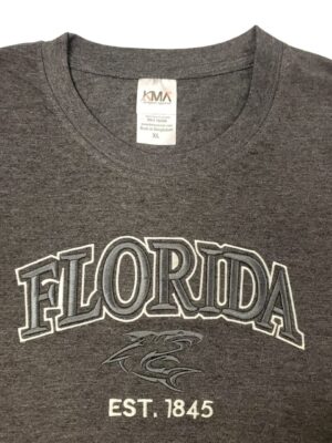 Embroidery T-shirt Florida Shark Charcoal Heather