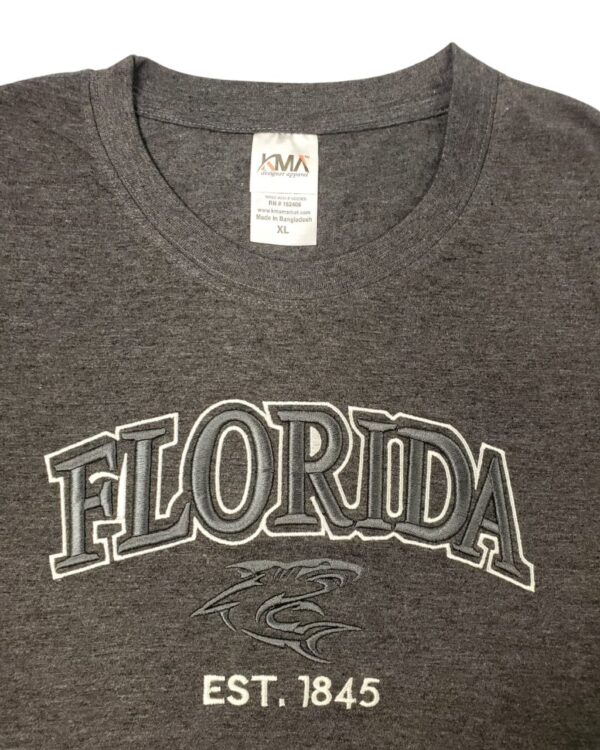 Embroidery T-shirt Florida Shark Charcoal Heather