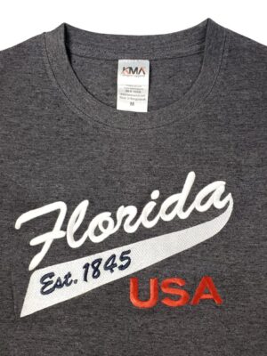 Embroidery T-shirt Florida Slush USA Charcoal Heather