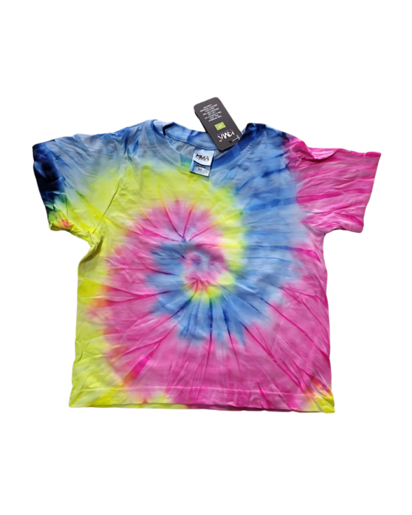 Toddler Tie Dye Short Sleeve T-shirt - "Spiral and Various Collection"