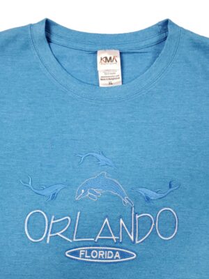 Embroidery T-shirt Orlando 4 Dolphin Turquoise Heather