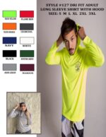 Adult Dri Fit Long Sleeve with Hood (Openpack) - "Various Colors"