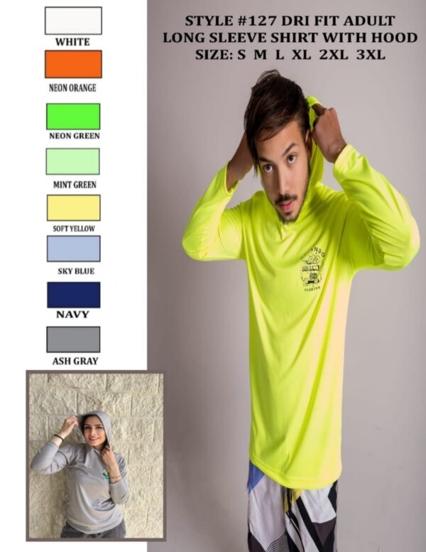 Adult Dri Fit Long Sleeve with Hood (Prepack) - "Various Colors"