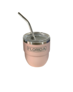 4oz Florida Stainless Steel Vacuum Mini Tumbler Coffee Cup/Shot Glass with Lid and Straw, Hot & Cold.